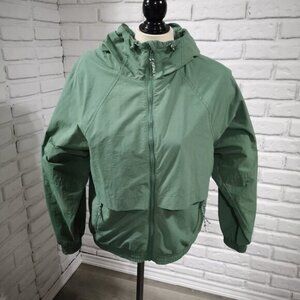 Old Navy Ladies Size XS Water Resistant Green Full Zip Jacket with Hood